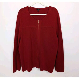 Talbots sz 3X Sweater Cardigan Knit Jacket Full Zip Up Long Sleeve Casual Career